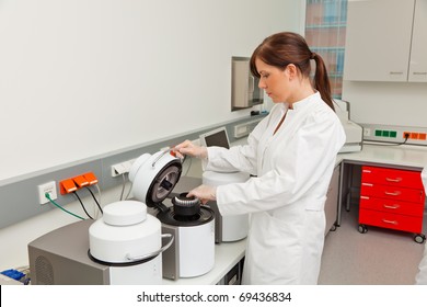 A woman in laboratory research. Research in the research laboratory.