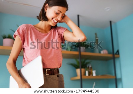 Woman Laptop Working Student Freelancer Planning Thinking Concept