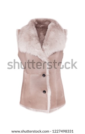  Woman leather jacket on white background.