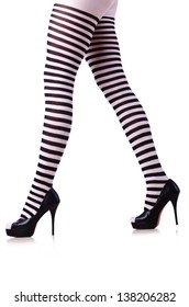 Woman Legs Black White Stockings Stock Photo (Edit Now) 138206282