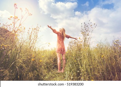 Woman Living In Harmony And With Respect For Nature