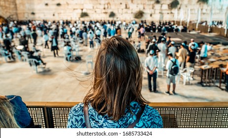 Woman Lookin At The Wailing Wall