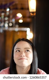 Woman Looking Up With Felling Happy 