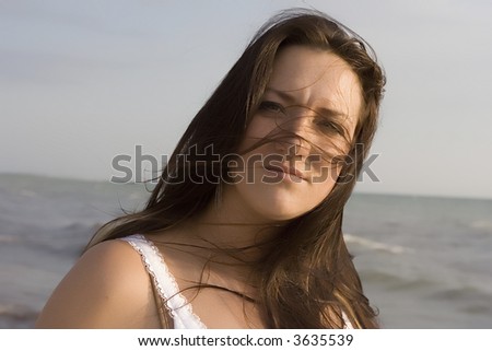 Similar – Portrait of a woman at the Baltic Sea