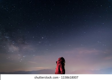 The Woman Is Looking At The Stars.
Gangwon Do South Korea 8,may,2016