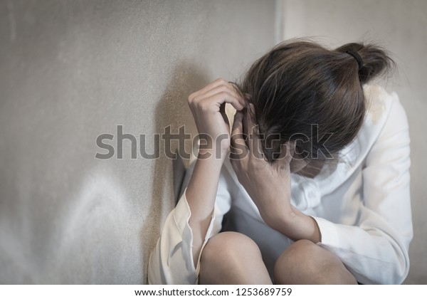 Woman Lying On Floor Crying Depression Stock Photo Shutterstock