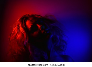 Woman makeup for the horror halloween parties. - Shutterstock ID 1853059078