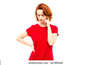 Woman Making A Decision. Business Plan. The Modern Concept Of Business. Isolated On White Background. Serious Face