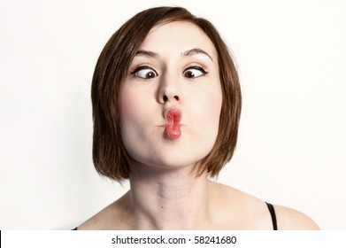 Woman Making A Funny Face Known As  A