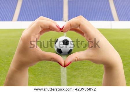 Similar – Image, Stock Photo Football field romance