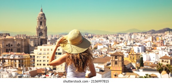 Woman At Malaga- Expatriate Or Travel Concept