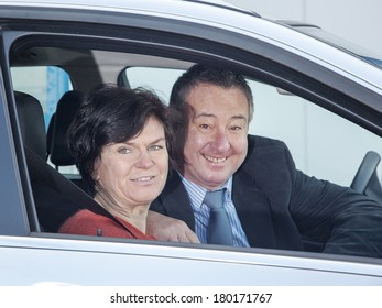 Woman And Man In Car