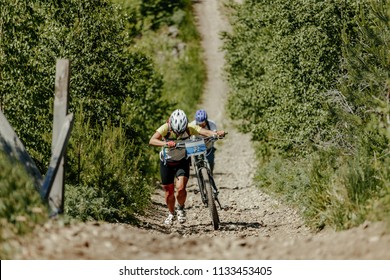 mountain biking uphill