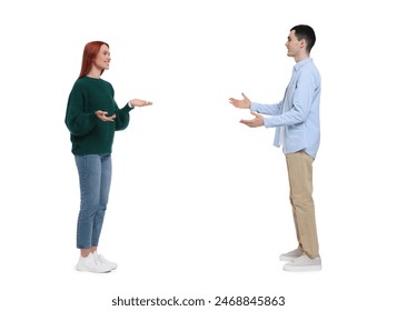 Mujer y hombre hablando