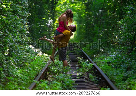 Similar – Man in tunnel (2) Movement