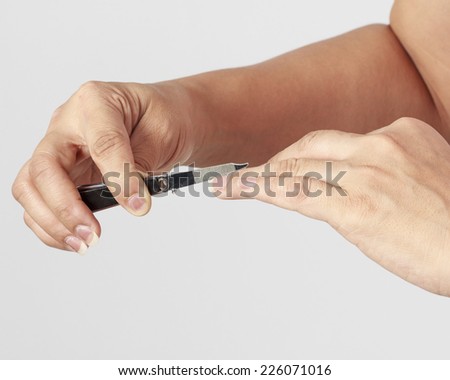 Woman manicure and pedicure. body care, spa treatments on white background.