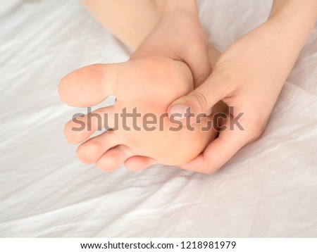 Similar – Image, Stock Photo legs Bed Feminine