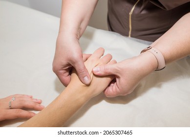 Woman Masseuse Doing Hand Massage Client Stock Photo (Edit Now ...