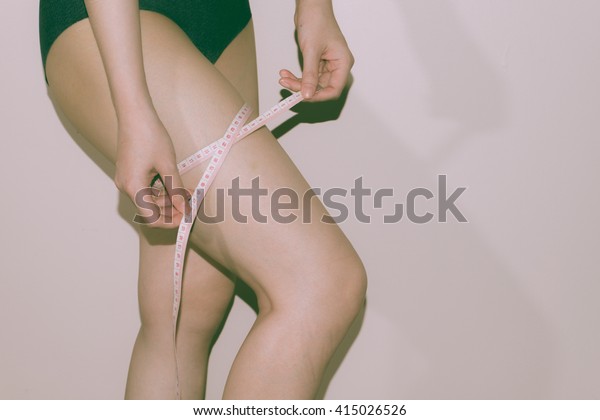 Woman Measuring Perfect Shape Beautiful Legs Stock Photo Edit Now 415026526