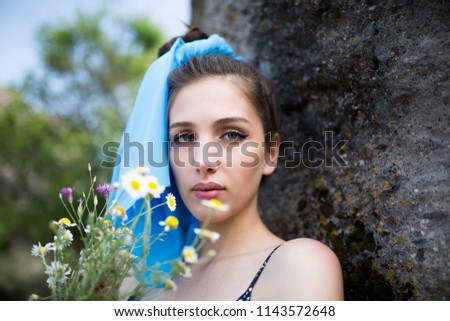 Similar – Portrait of a pretty girl with crown