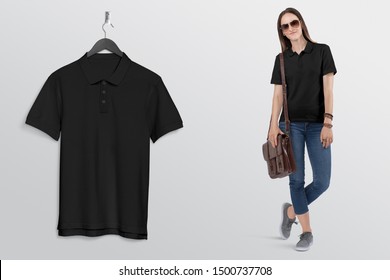 black polo outfit female