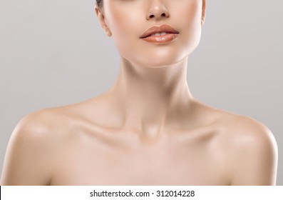 Woman Neck Shoulder Lips Nose 