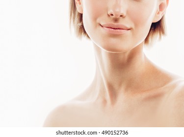 Woman Neck Shoulder Lips Nose 