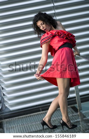 Similar – Young girl posing outdoor