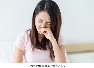 Woman With Nose Allergy