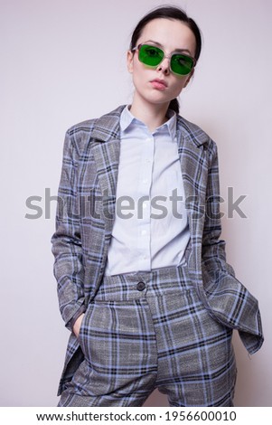 Similar – Image, Stock Photo girl office worker in men’s business suit