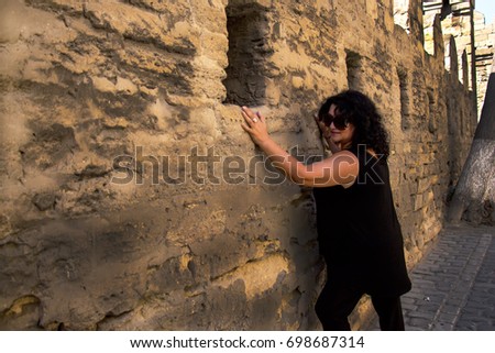 A woman in the old city of Baku