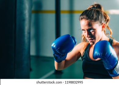 Woman On Boxing Training 