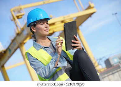 Woman On A Building Site                           