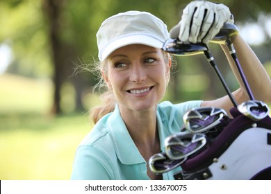 Woman On Golf Course