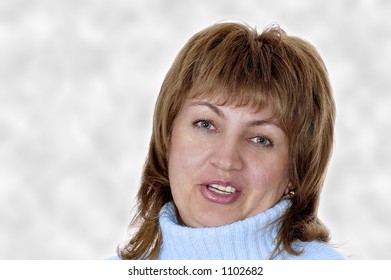 woman on a grey background