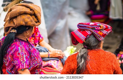 woman on indigenous maya market in chichicastenango. High quality photo