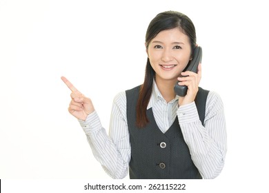 Woman on the phone - Shutterstock ID 262115222