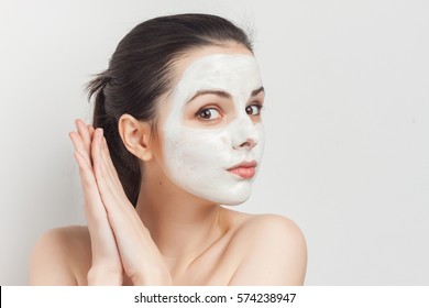 Woman On White Background Put Cream Stock Photo 574238947 | Shutterstock