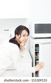 Woman Opening Refrigerator 