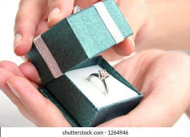 Woman Opening Ring Box