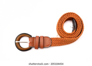 Woman Orange Belt Roll On Isolated White