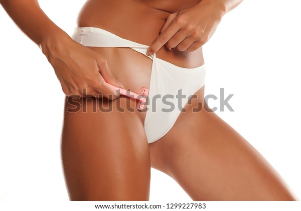 Woman Panties Shave Her Pubic Hair Stock Photo Edit Now 1299227983