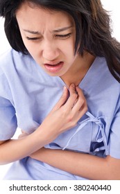 Woman Patient With Acid Reflux