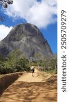 woman at the Pedra Azul monument, in Domingos Martins, Espírito Santo