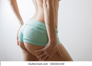 woman perfect figure - liposuction and fat loss concept, white background