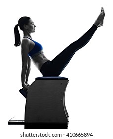 Woman Pilates Chair Exercises Fitness Isolated