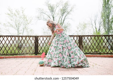 Woman Playing Croquet