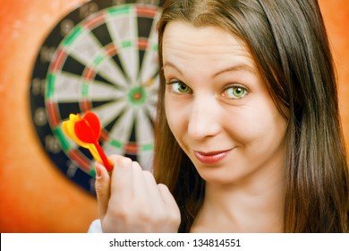 Woman Playing Darts