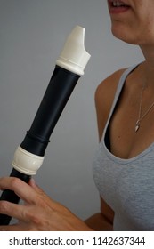 Woman Playing Tenor Recorder