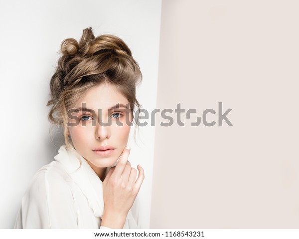 Woman Portrait Beautiful Natural Make Perfect Stock Photo Edit
